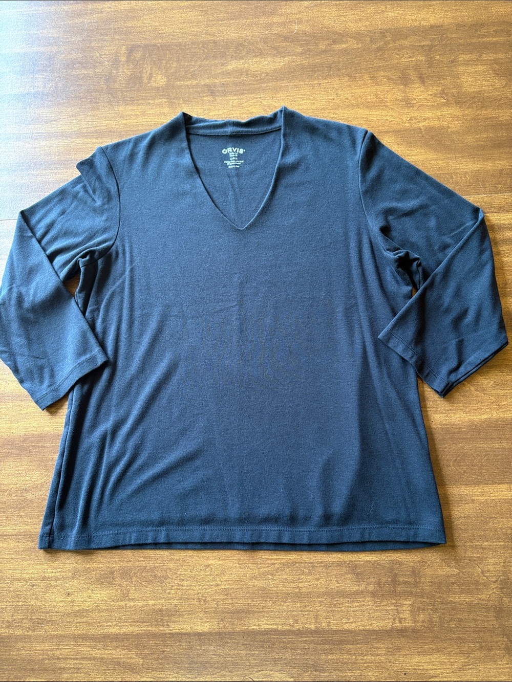Orvis V-Neck Pima Cotton Top, Size Large